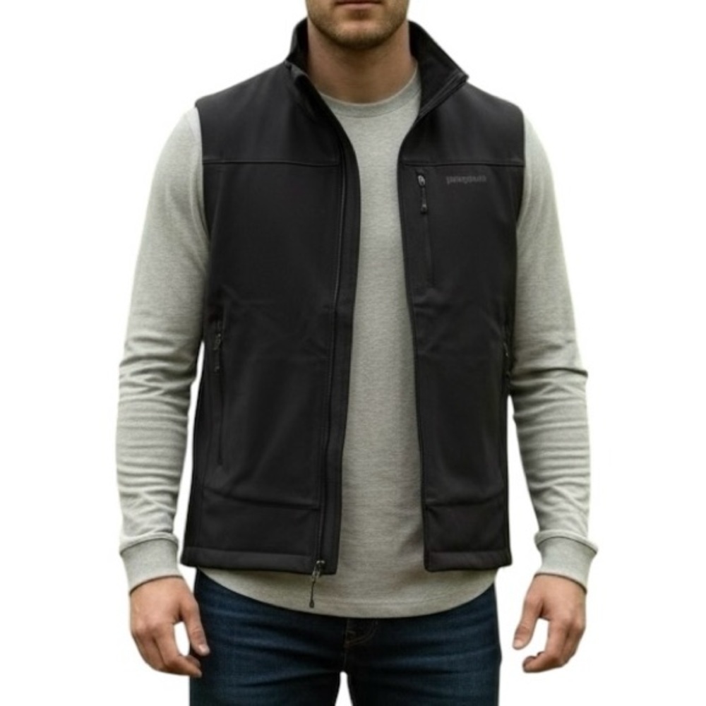 Patagonia Soft-Shell Fleece Lined Vest XL Black